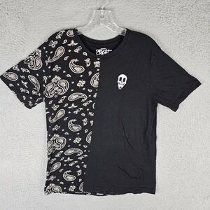 Eighty Eight Tee Shirt Mens Medium Paisley Skull Stretch Short Sleeve Crew Neck